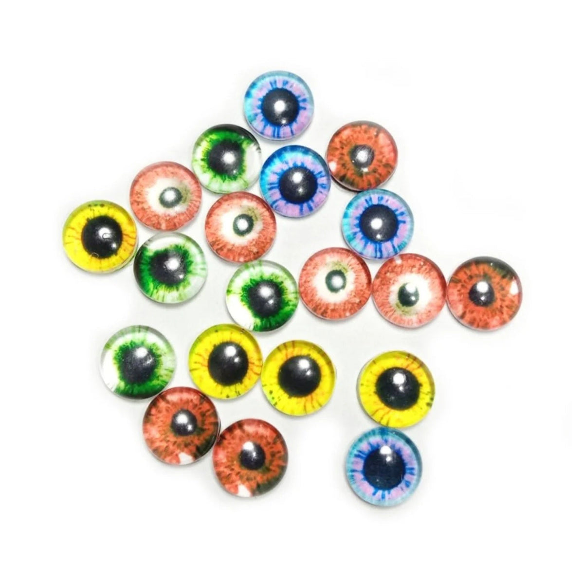 20pcs Round Pupil Glass Eyes 8mm Cabochon Charms
