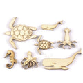 20pcs Sea Animals Wooden DIY Craft Shapes