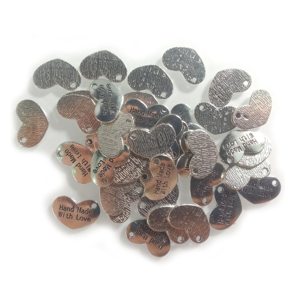 20pcs Silver Colour Love Heart Shape Charms with Pendant Holes