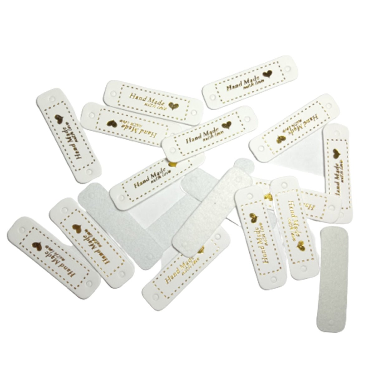 20pcs White Faux Leather Clothing Labels