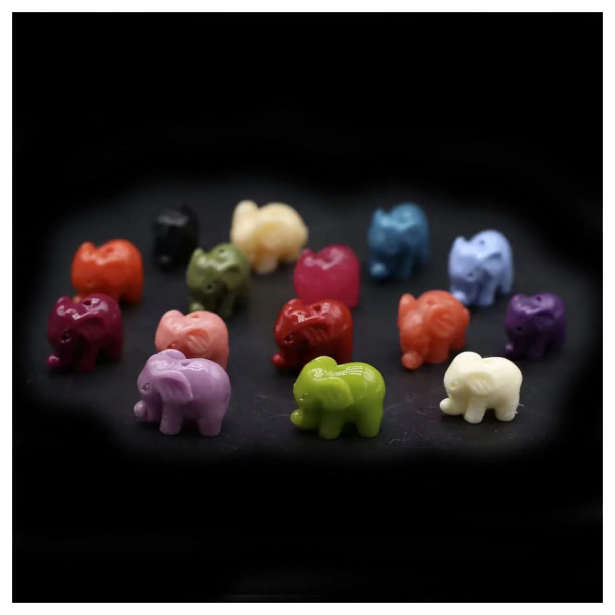 15mm Elephant Spacer Beads – 20pcs Mixed Colours