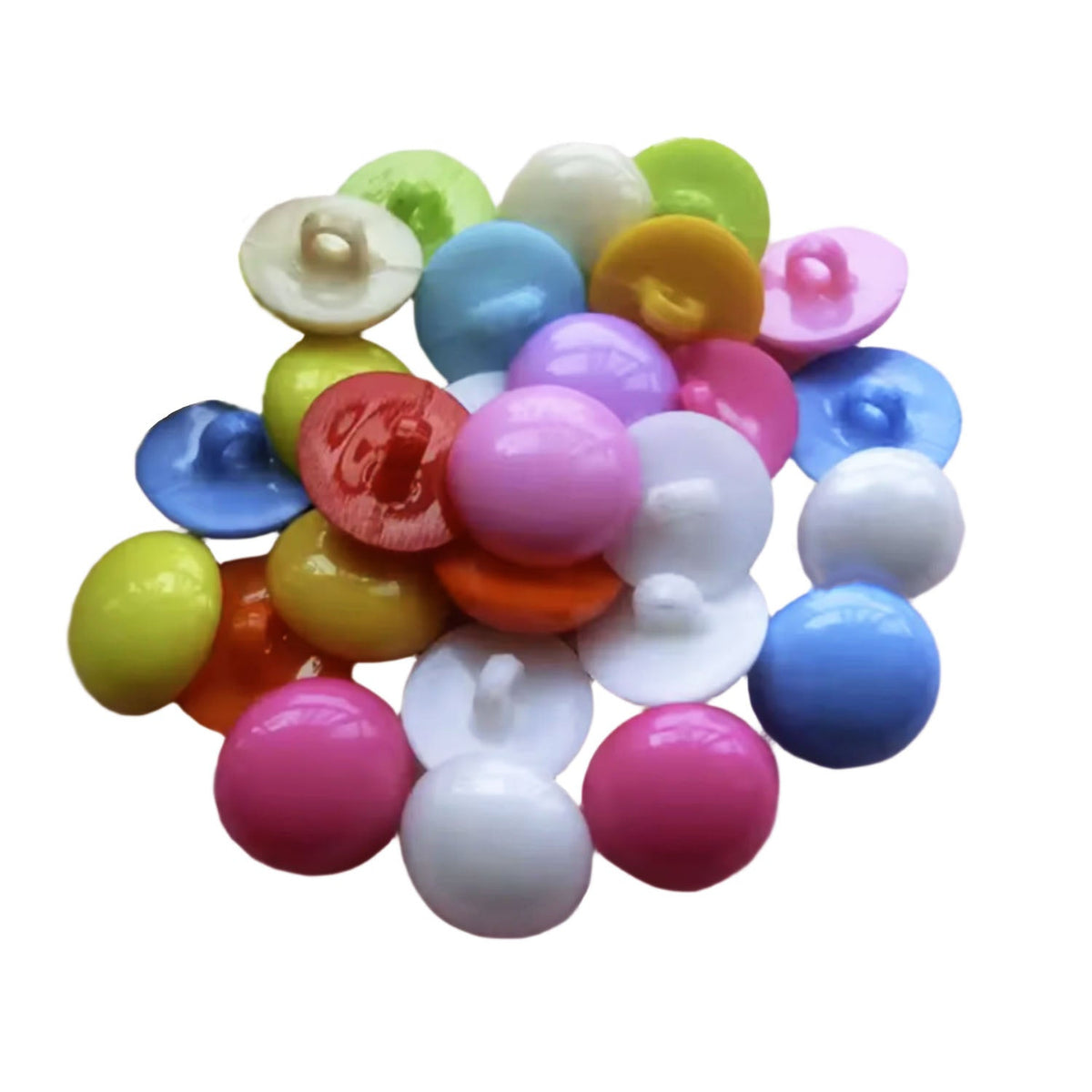20pcs 18mm Plastic Buttons Round Loop Shank for DIY