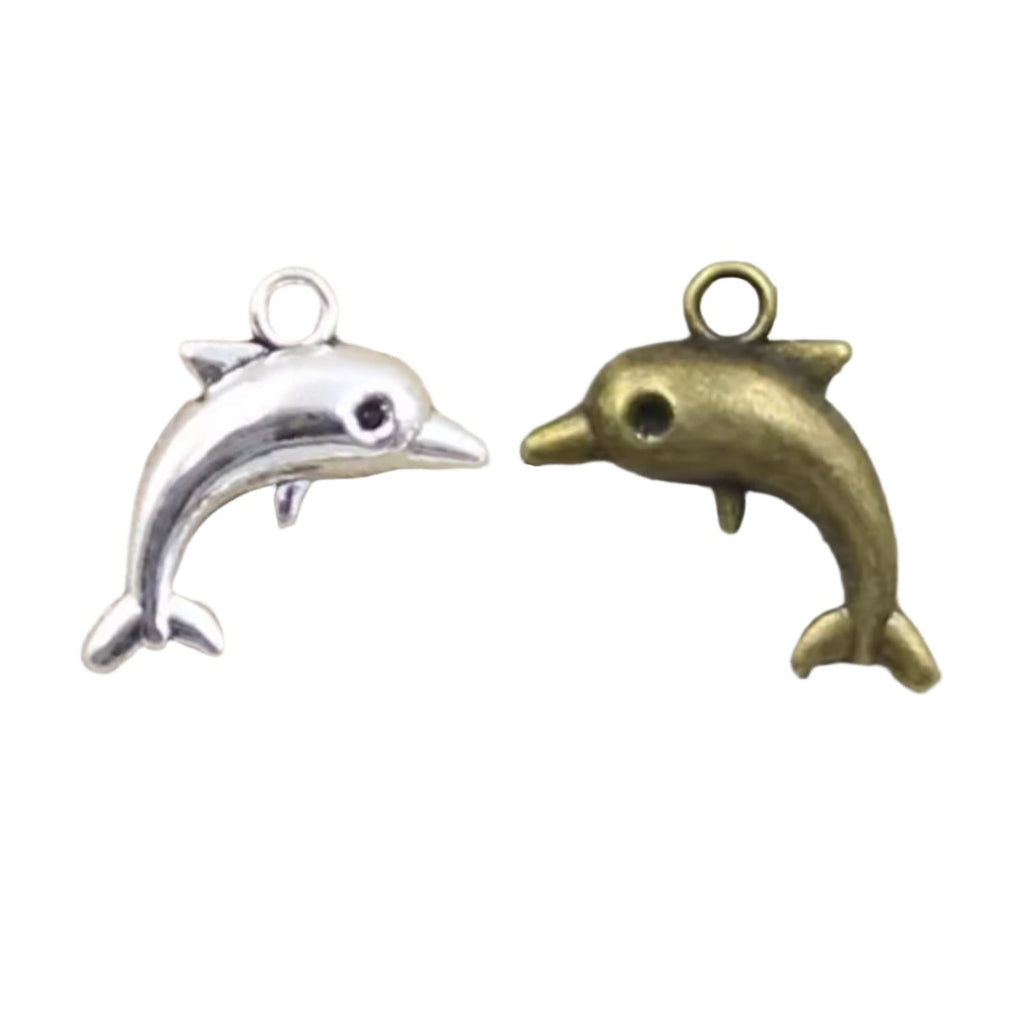 20pcs Dolphin Charms 18x11mm Antique Bronze Silver