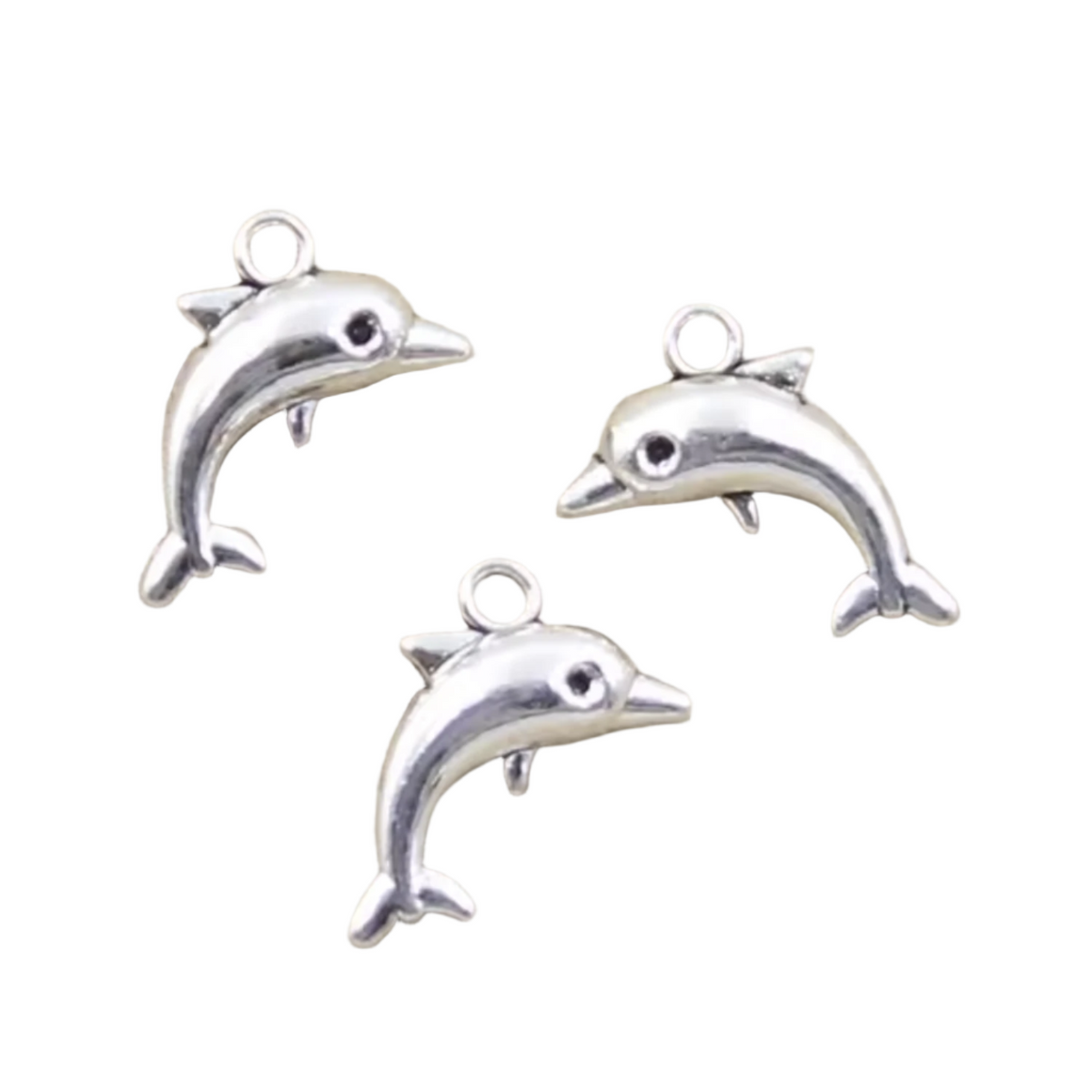 20pcs Dolphin Charms 18x11mm Antique Bronze Silver – Silver
