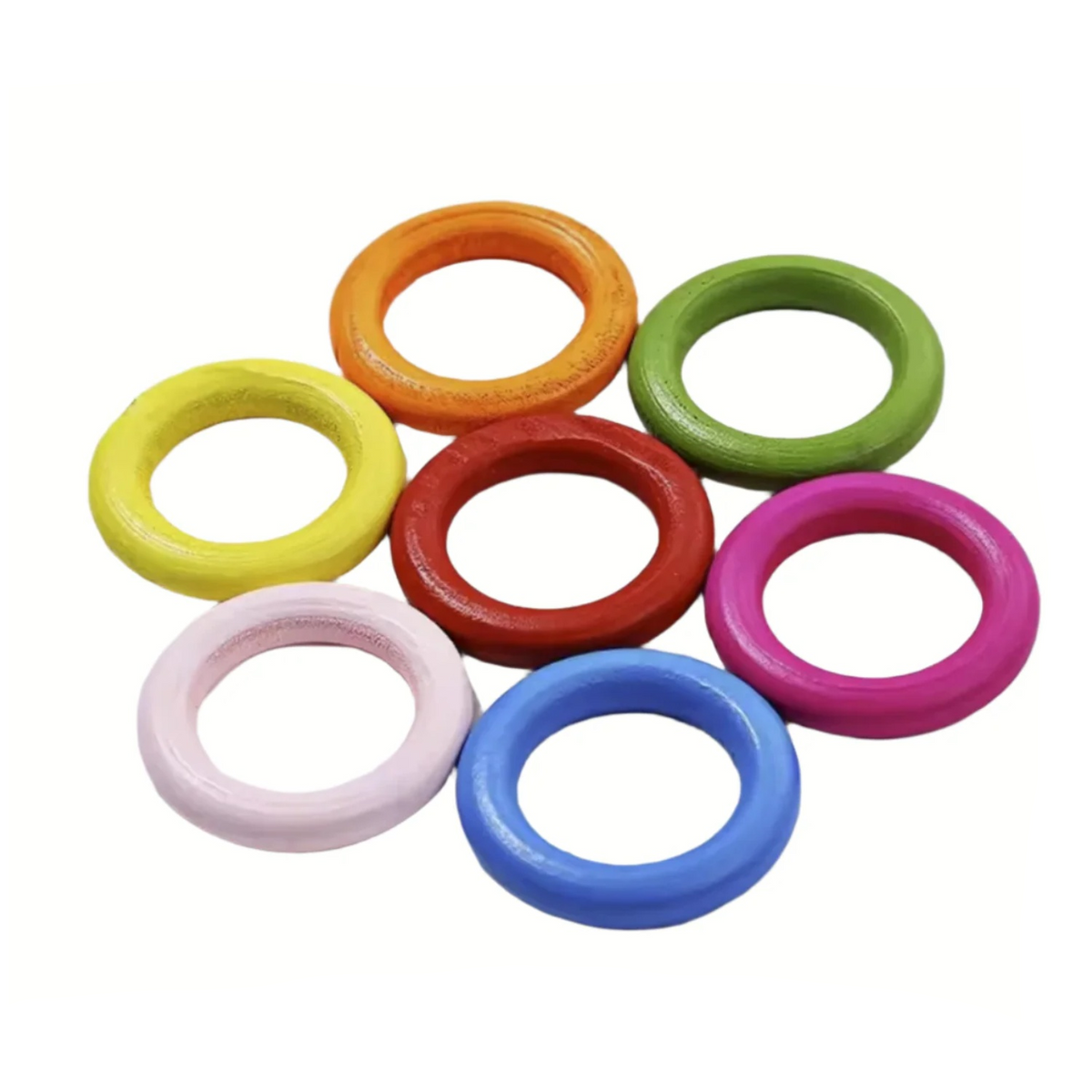 20pcs Painted Wood Circles 25-35mm for Jewellery & Macrame – 25mm, 35mm
