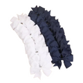 Navy Blue & White Hair Bows & Bowties with Metal Clip – 20pcs
