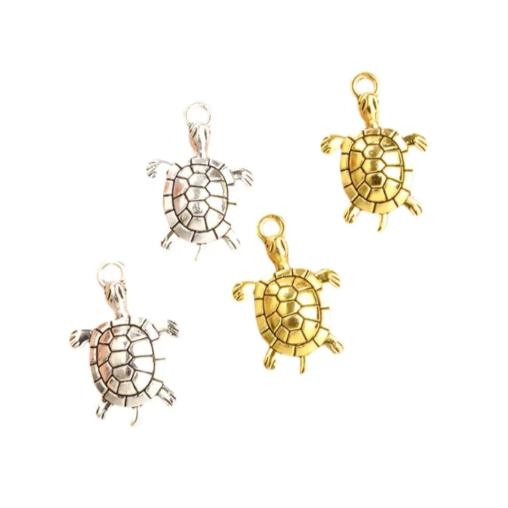 10 Retro Turtle Shape Alloy Charms for DIY Jewellery