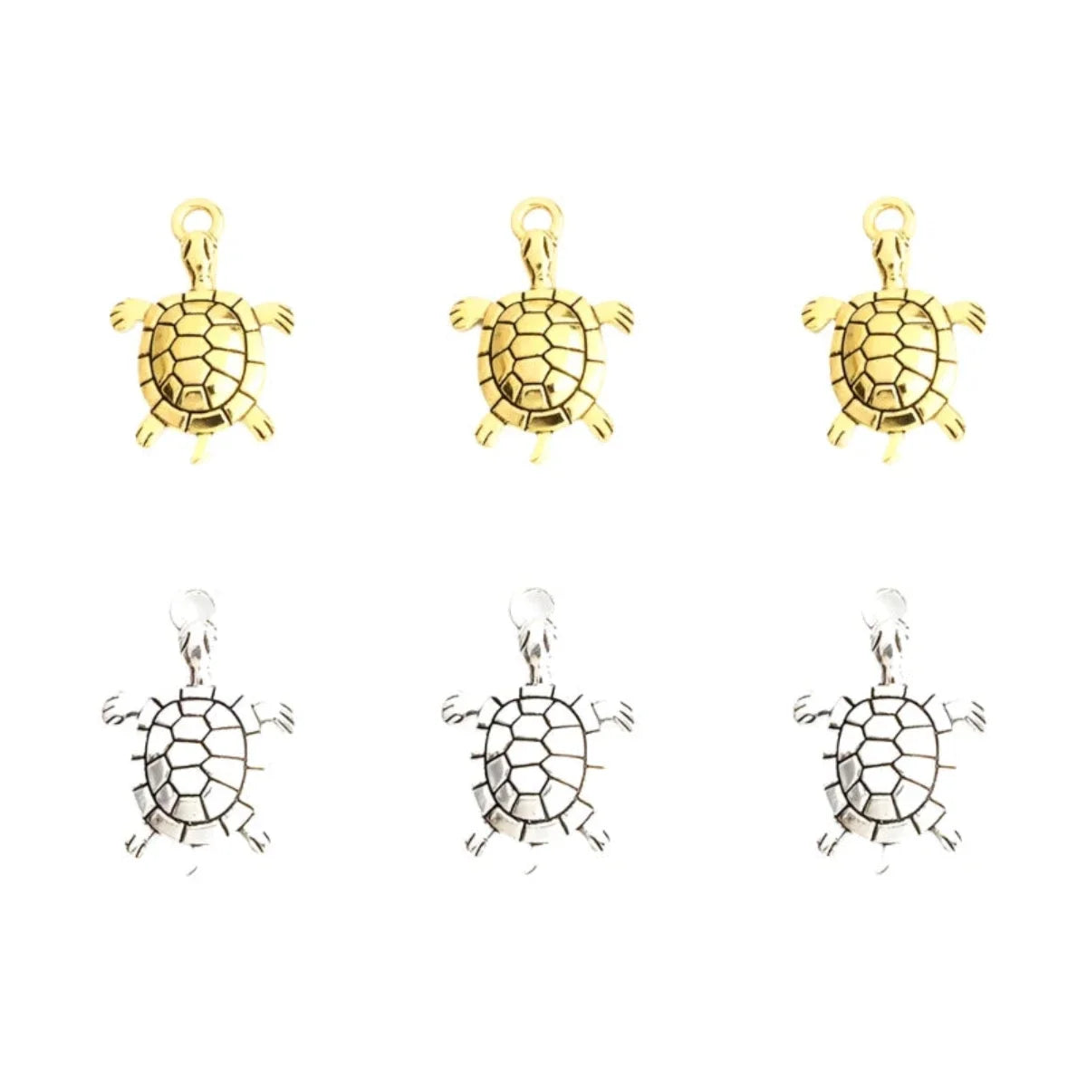 10 Retro Turtle Shape Alloy Charms for DIY Jewellery – Mixed Color-20pcs