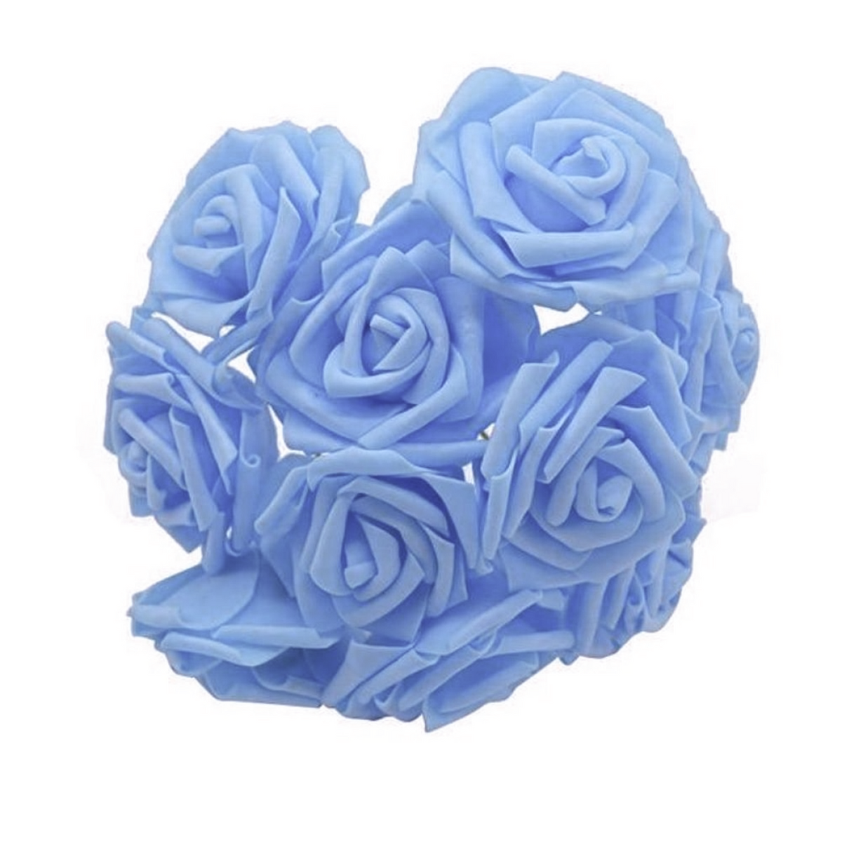 20pcs 7cm Artificial Foam Rose Bouquet – Light Blue