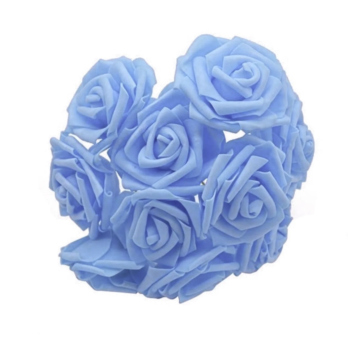 20 Light Blue 7cm Foam Rose Stems for Wedding Bouquets