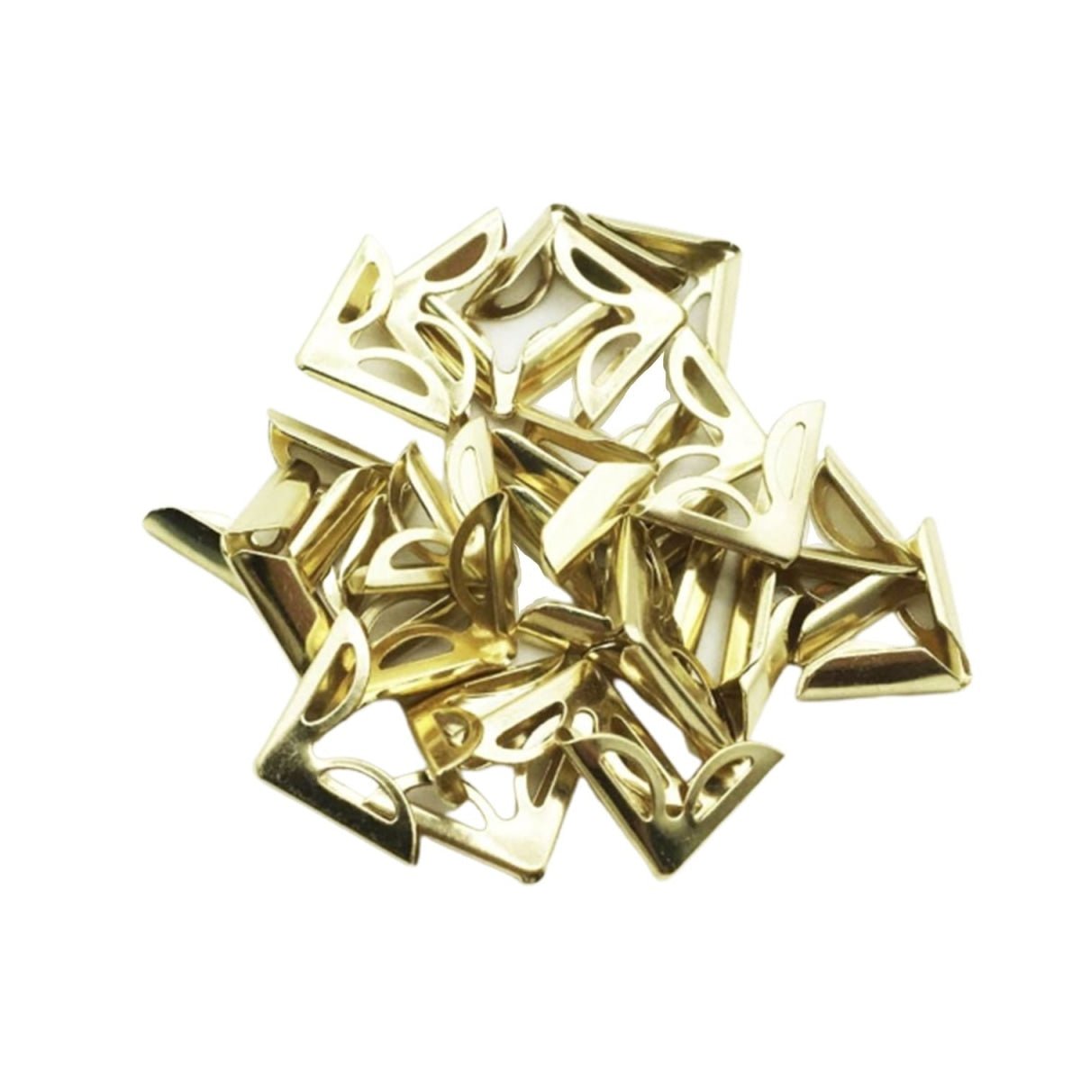 20 Book Corner Protectors Metal Golden 16x16x4mm