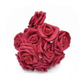 20x Burgundy 7cm Foam Rose Stems Wedding Bride Bouquet