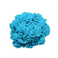 20 Cyan/Blue 7cm Foam Rose Stem Flowers for Wedding Bouquet