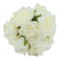 20 Milk White Foam Rose Stems 7cm