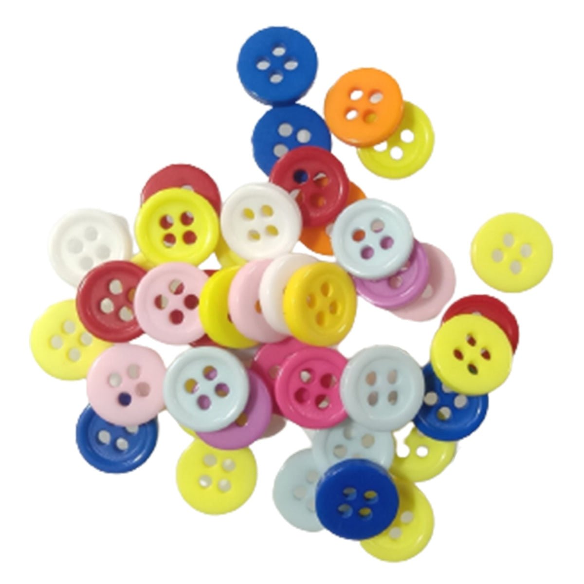 Mixed Coloured 9mm 4-Hole Buttons – 20 Pack