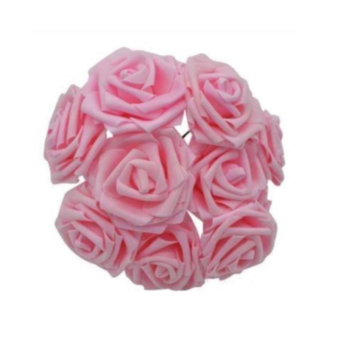 20x Pink 2 7cm Foam Flowers Rose Stems Artificial Wedding Bride Bouquet - - Asia Sell