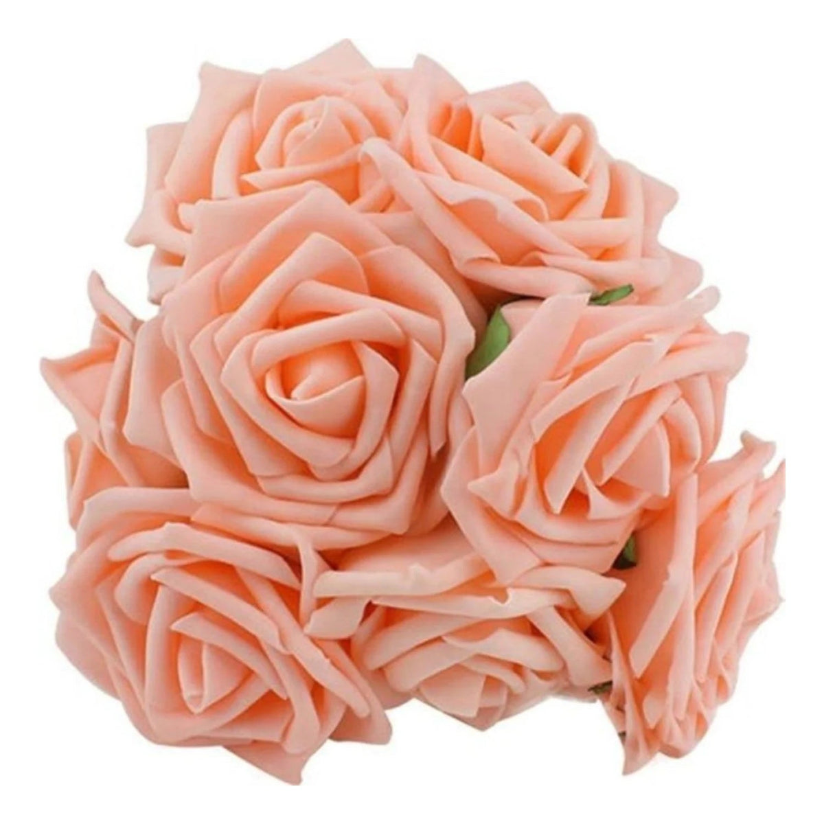 20 × Rose Pink 7 cm Foam Flowers with 15 cm Stems