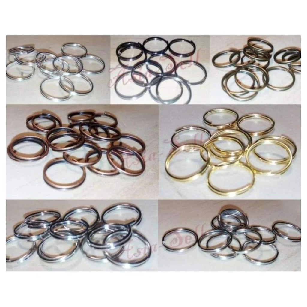 20 Split Key Rings Assorted Sizes Bronze Gold Light Silver