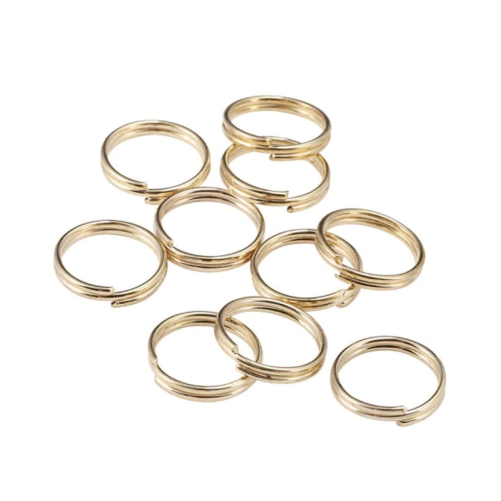 20 Split Key Rings Assorted Sizes Bronze Gold Light Silver