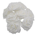 20 White 7cm Foam Rose Stems Artificial Wedding Bouquet