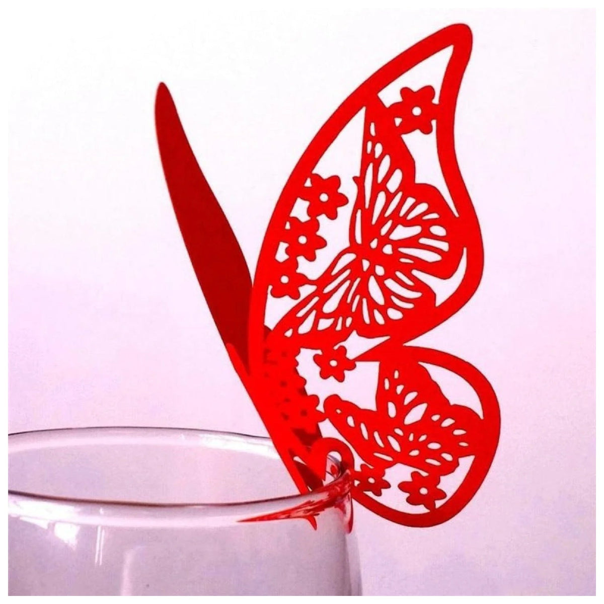 20x Wine Glass Wedding Name Cards for Weddings Butterfly Laser Cut Paper Table Place Card 11cm - Gold - Asia Sell