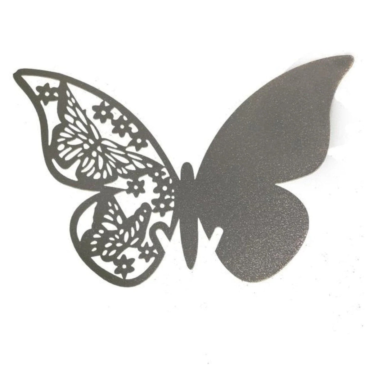 20x Wine Glass Wedding Name Cards for Weddings Butterfly Laser Cut Paper Table Place Card 11cm - Gray - Asia Sell