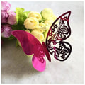 Butterfly Laser-Cut Wine Glass Name Cards – 20 Pack, 11 cm – Rose Red