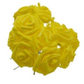 20 Yellow 7cm Foam Rose Stem Flowers for Wedding Bouquet
