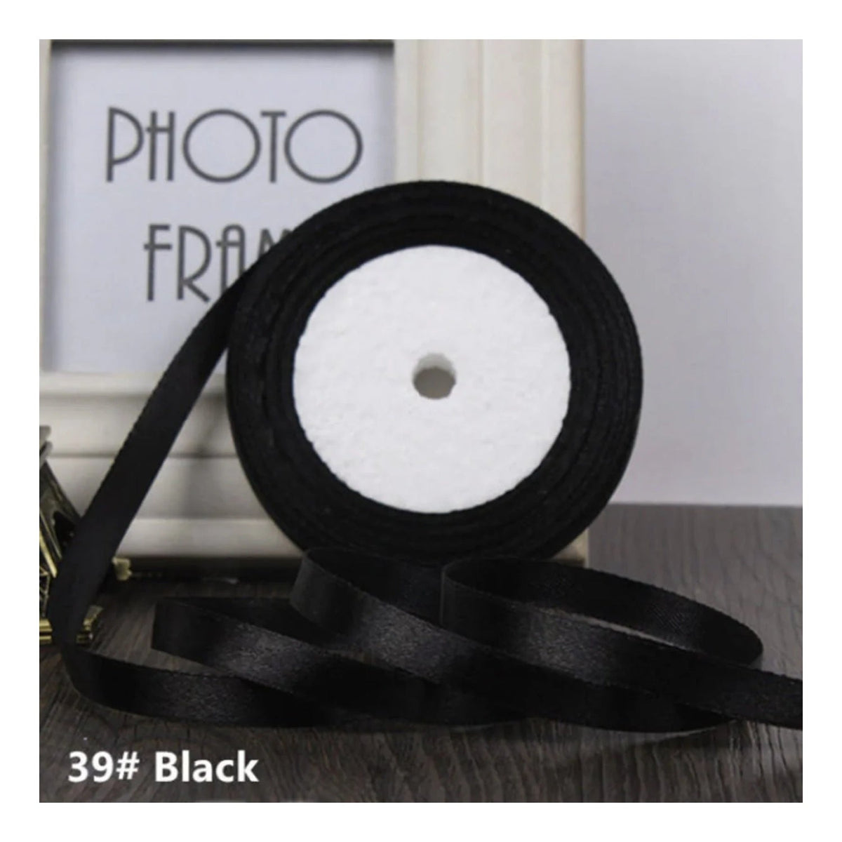 22m Polyester Ribbon 10-15mm in Multiple Colours – Black 10mm