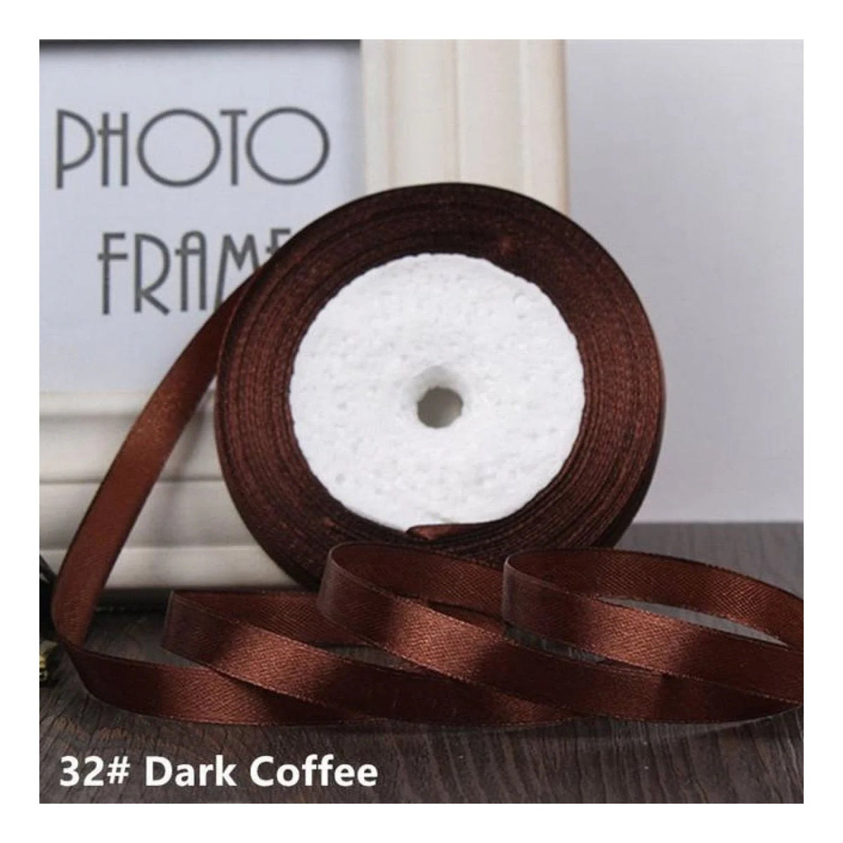 22m Polyester Ribbon 10-15mm in Multiple Colours – Dark Coffee 15mm