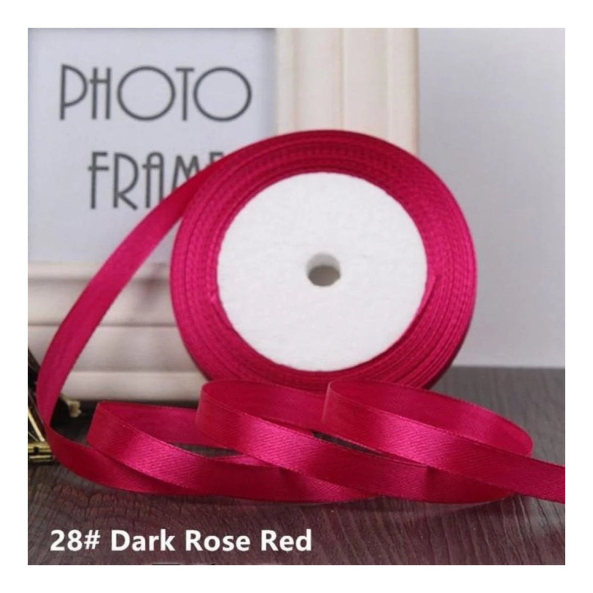 22m Polyester Ribbon 10-15mm in Multiple Colours – Dark Rose Red 10mm