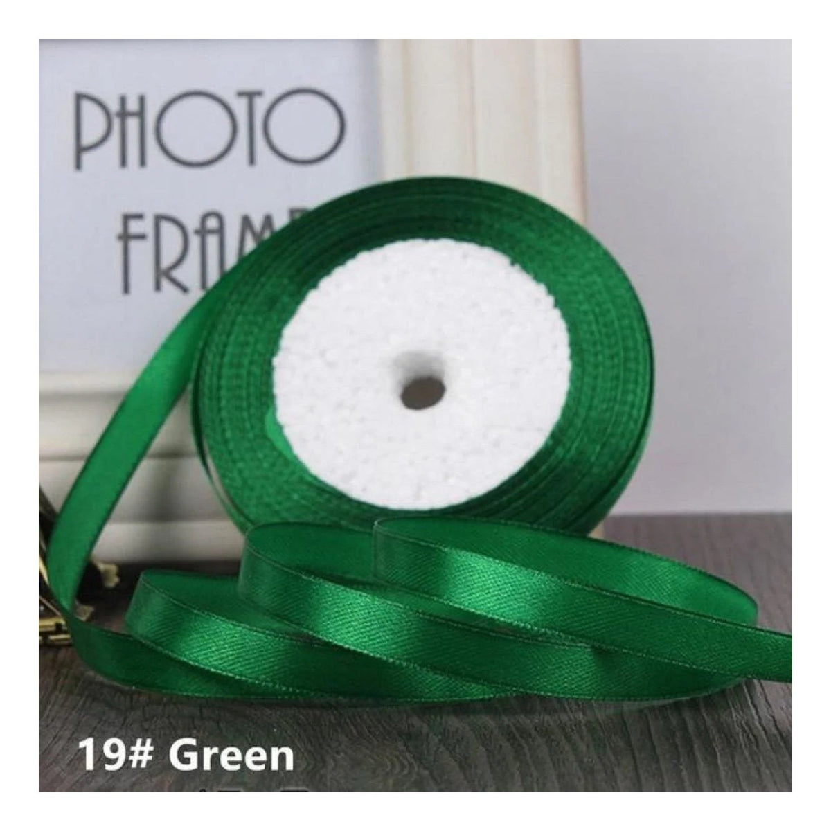 22m Polyester Ribbon 10-15mm in Multiple Colours – Green 10mm