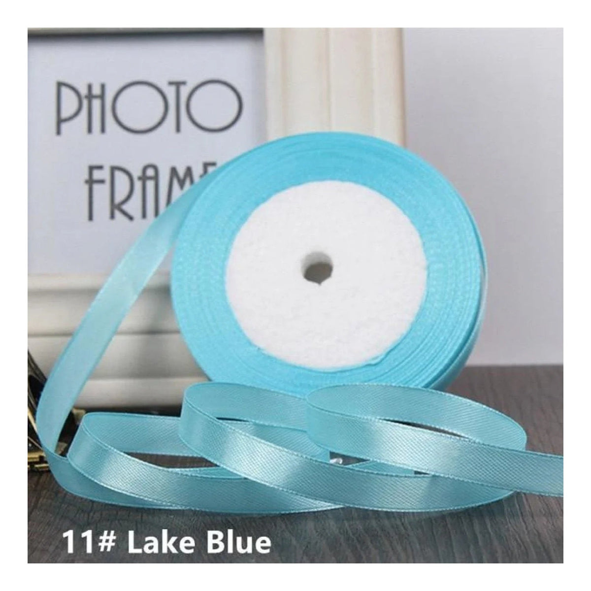 22m Polyester Ribbon 10-15mm in Multiple Colours – Lake Blue 15mm
