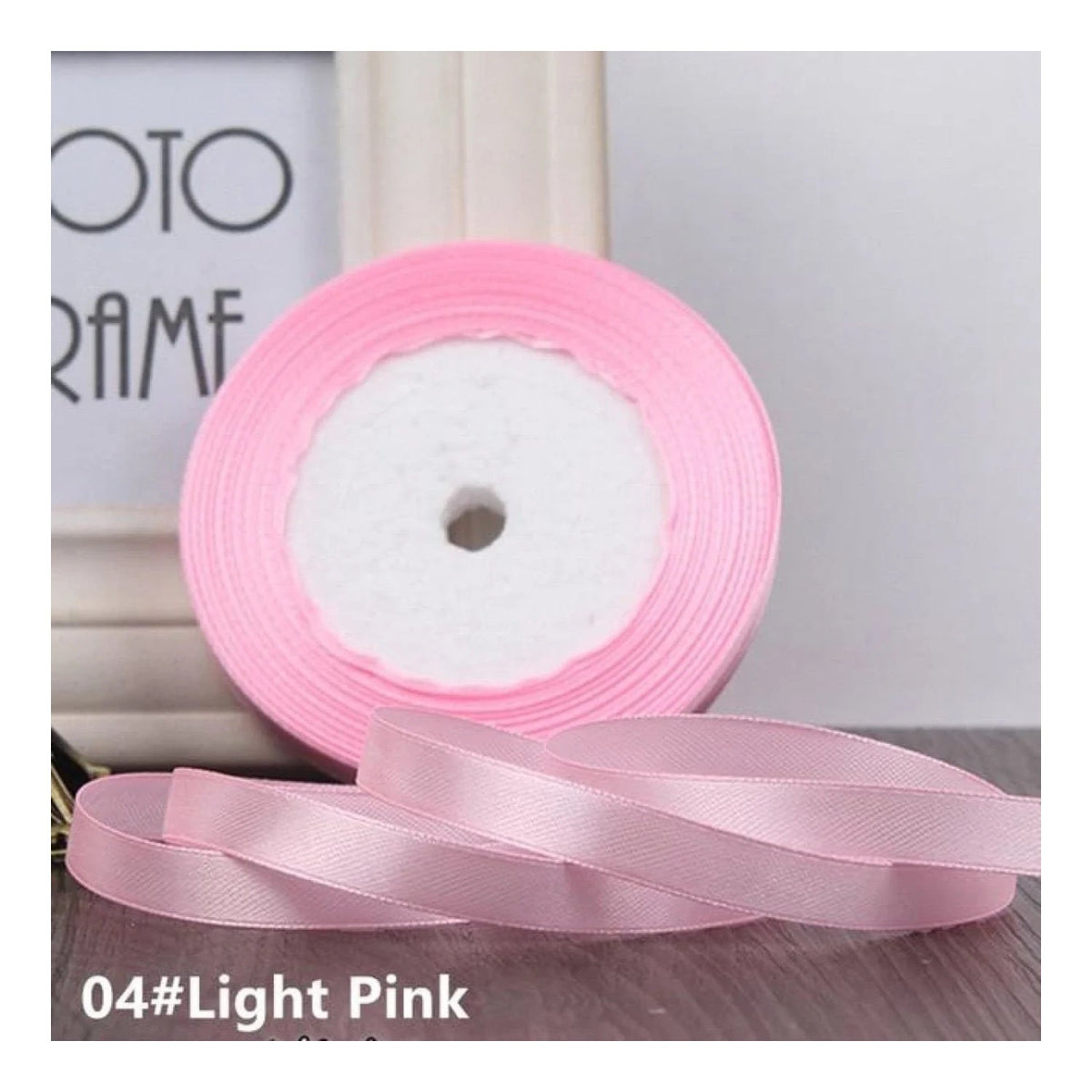 22m Polyester Ribbon 10-15mm in Multiple Colours – Light Pink 15mm