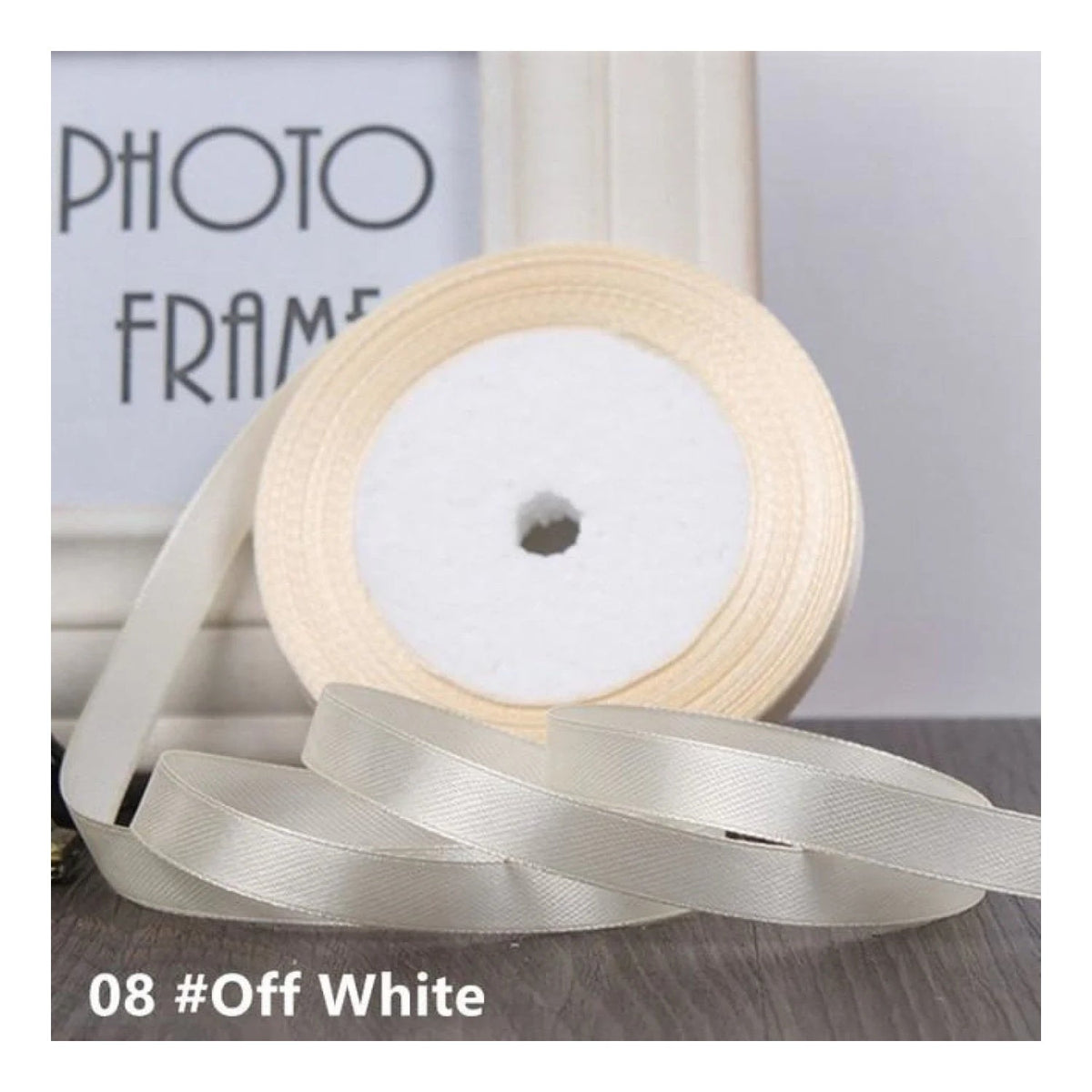 22m Polyester Ribbon 10-15mm in Multiple Colours – Off-White Cream 15mm