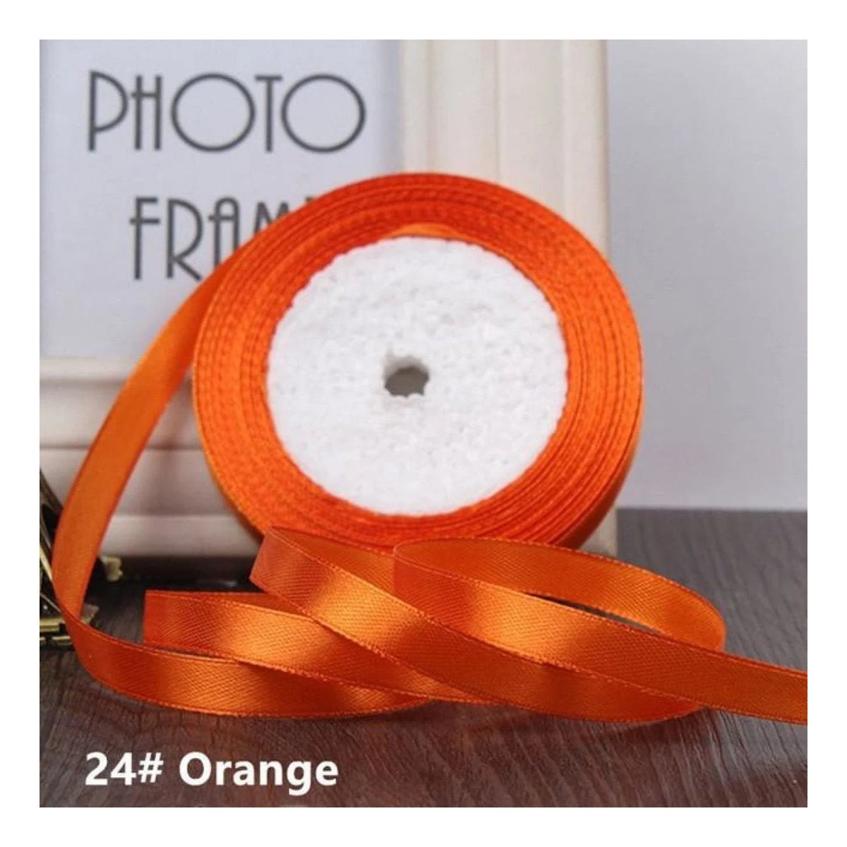 22m Polyester Ribbon 10-15mm in Multiple Colours – Orange 15mm