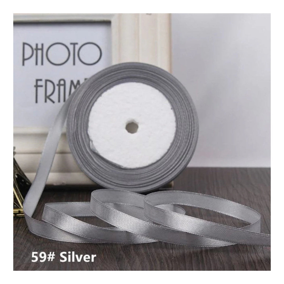 22m Polyester Ribbon 10-15mm in Multiple Colours – Silver 15mm