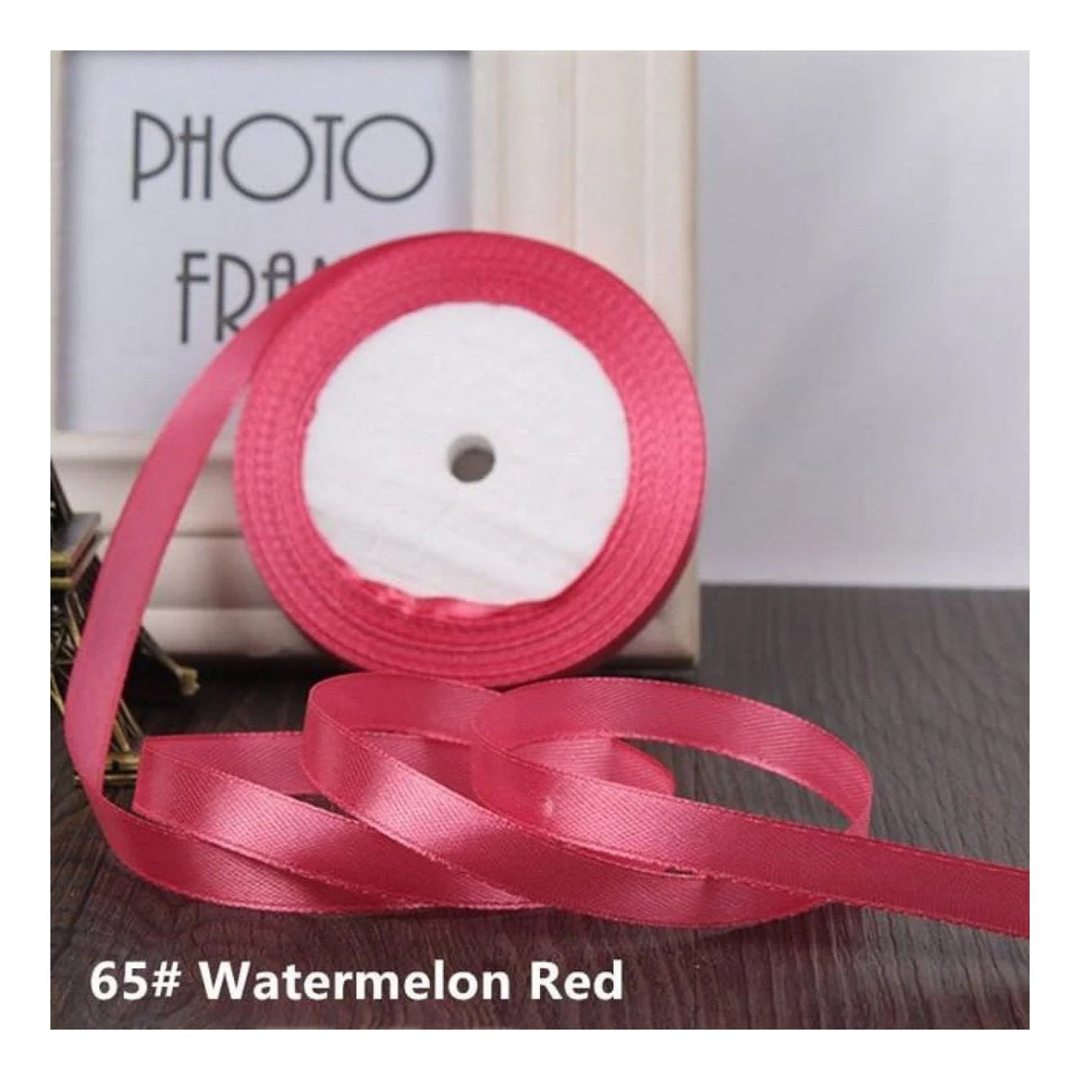 22m Polyester Ribbon 10-15mm in Multiple Colours – Watermelon Red 15mm