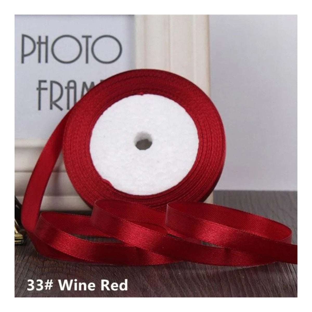 22m Polyester Ribbon 10-15mm in Multiple Colours – Wine Red 15mm