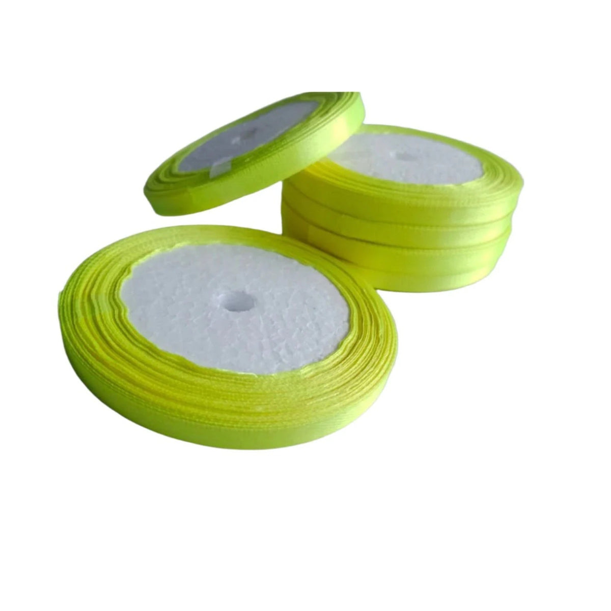 Polyester Ribbon 22m 6mm Roll for Crafts and Gift Wrapping – Fluorescent Yellow