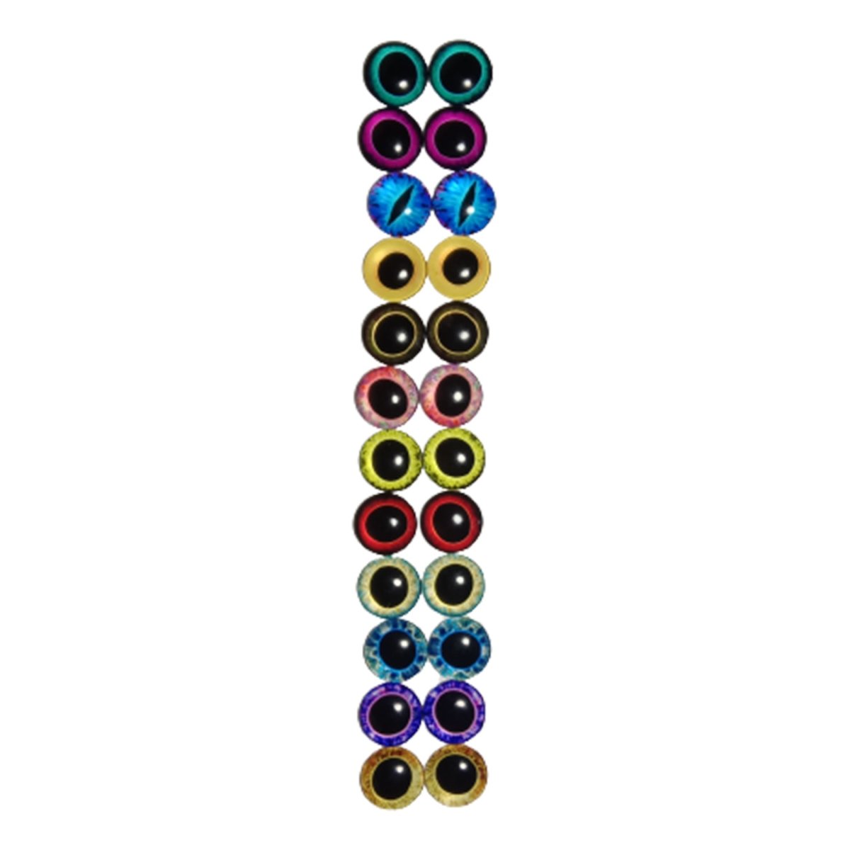 24pcs 12 Pairs 20mm Doll Glass Eyes Flat Bottom