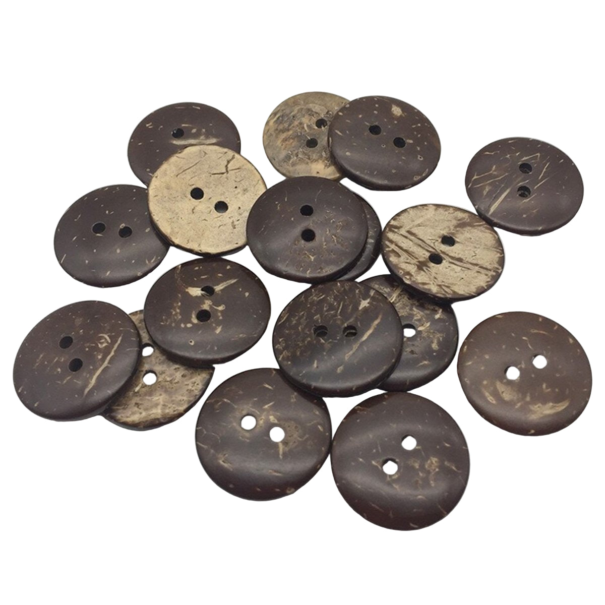 25pcs 2-Hole Coconut Shell Round Buttons 18mm