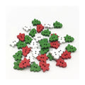 25pcs Christmas Tree Buttons Red Green White Wood 2 Holes – Mixed