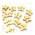 25pcs Star Wood Buttons 2 Holes 13mm