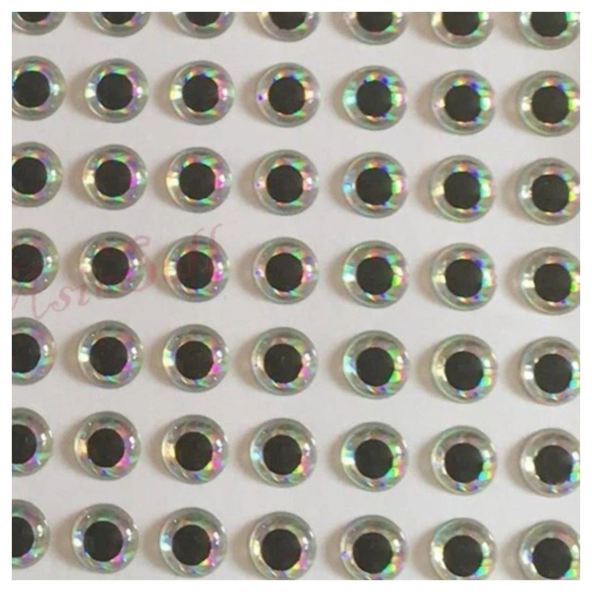 Holographic Silver Stick-On Eyes 2mm-18mm 25pcs or 250pcs – 250pcs 2mm, 250pcs 2.5mm