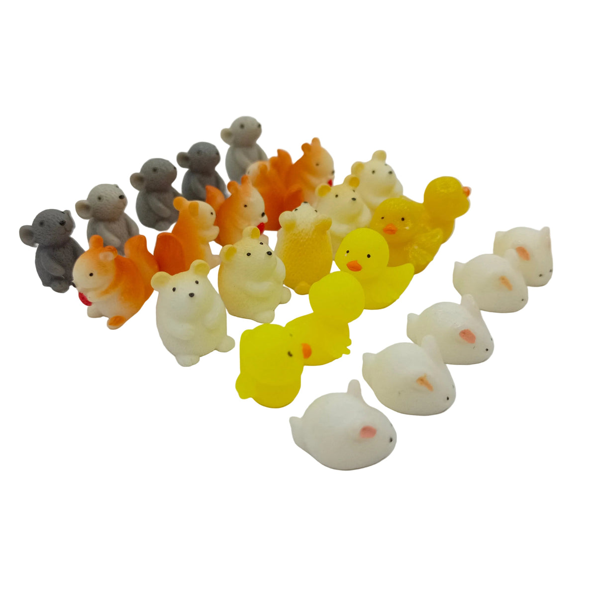 25pcs Tiny Animal Resin Figurines – Collection of small animal figurines on a white background