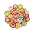 25pcs 15mm 4-Hole Daisy Flower Buttons Multicoloured