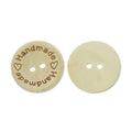 25mm Round Wooden Buttons 2-Hole Pack of 25