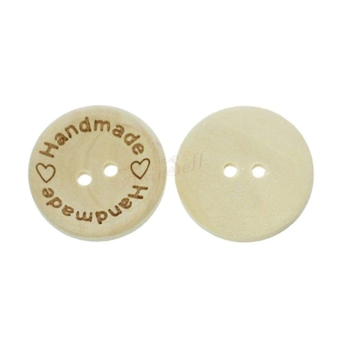 25mm Round Wooden Buttons 2-Hole Pack of 25