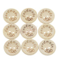 25 Leaf Design Round Wooden Buttons 25mm